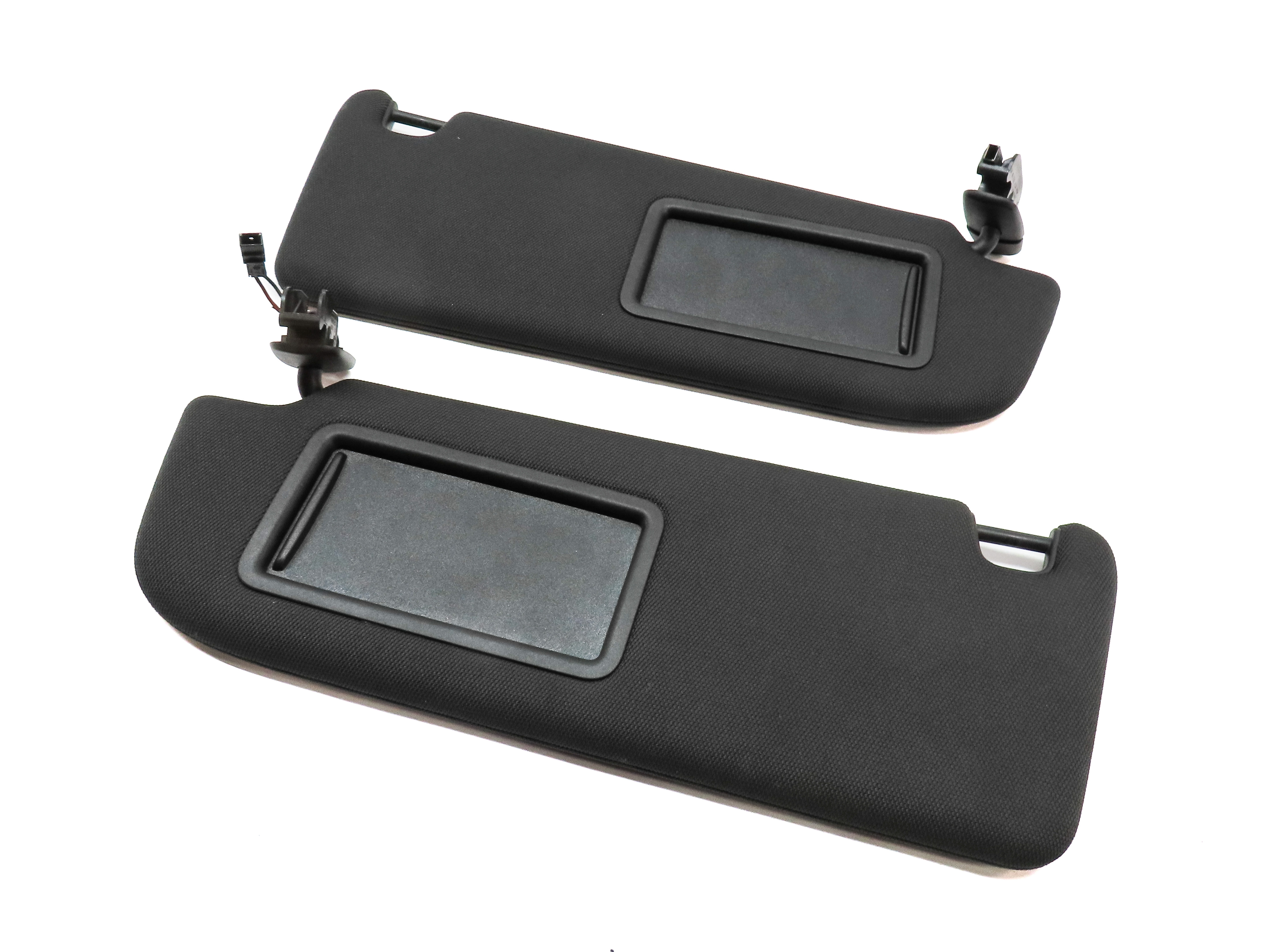 16-18 AUDI A6 (C7 4G) FRONT LEFT DRIVER & RIGHT PASSENGER SUNVISOR SET/2 (BLACK) — exact item pictured